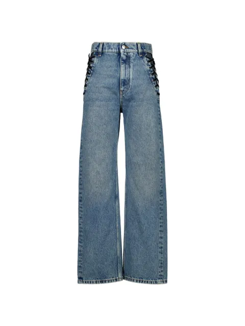 Stella McCartney wide-leg lace-up jeans Blue 6D04583SQH47