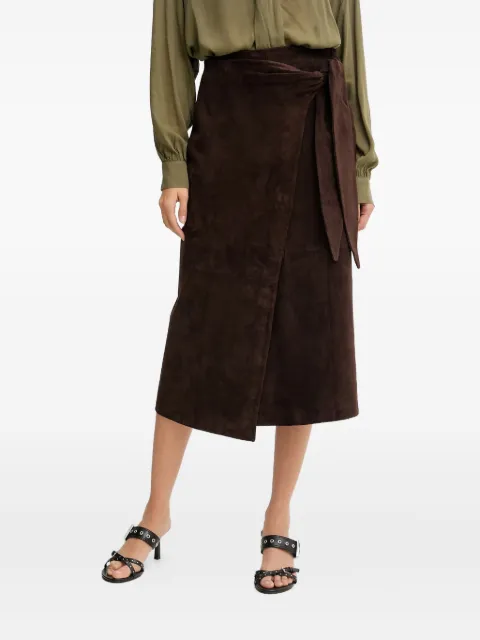 NEVER FULLY DRESSED wrap midi skirt Brown NFDSK724