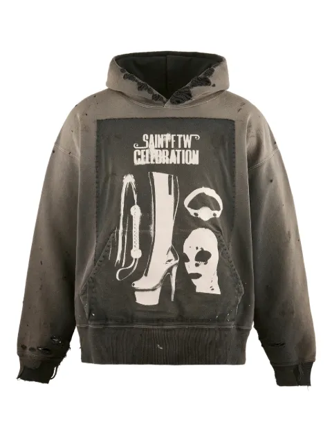 SAINT MXXXXXX graphic hoodie Black SMHR10000054