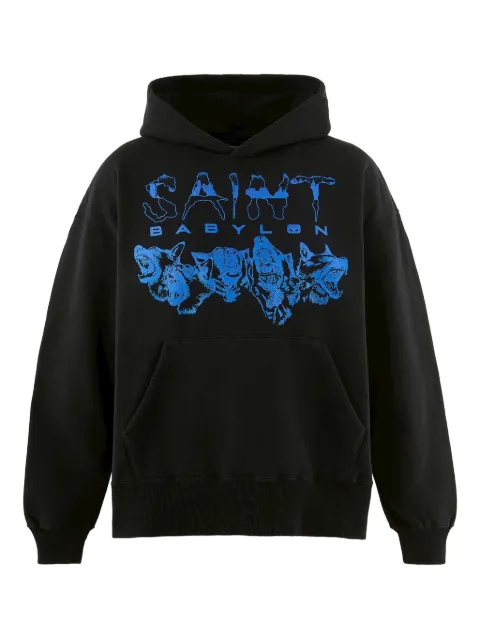 SAINT MXXXXXX x Babylon graphic hoodie Black SMHR10000C50