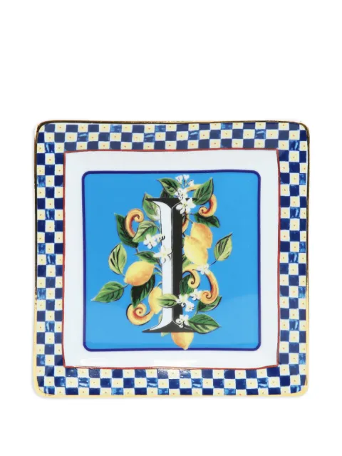 BACI MILANO check-pattern decorative tray (15cm x 15cm) Blue STR1ORTI