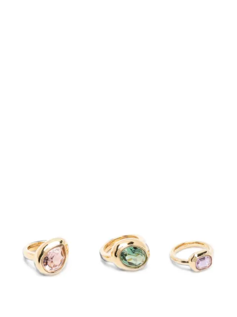 Swarovski Gema crystal rings (set of three) Gold 5741583