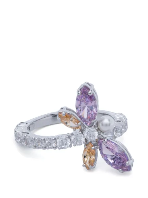 Swarovski x Ariana Grande crystal-embellished motif ring Silver 5737367