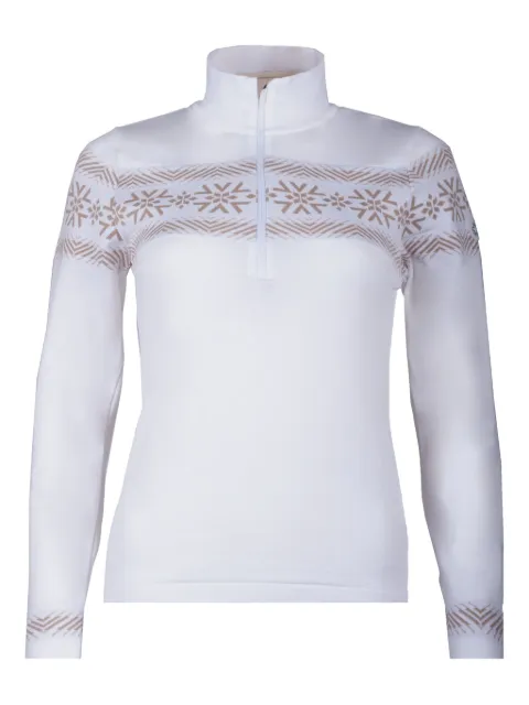 NEWLAND Col des Mines patterned-zipped top White N46715