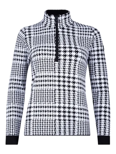 NEWLAND Madonna di Campiglio houndstooth half-zip top White N46777
