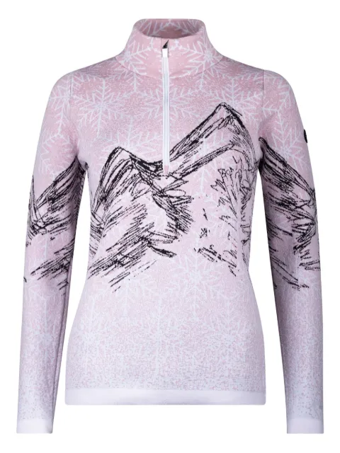 NEWLAND mountain-print zip sweater Pink N46833