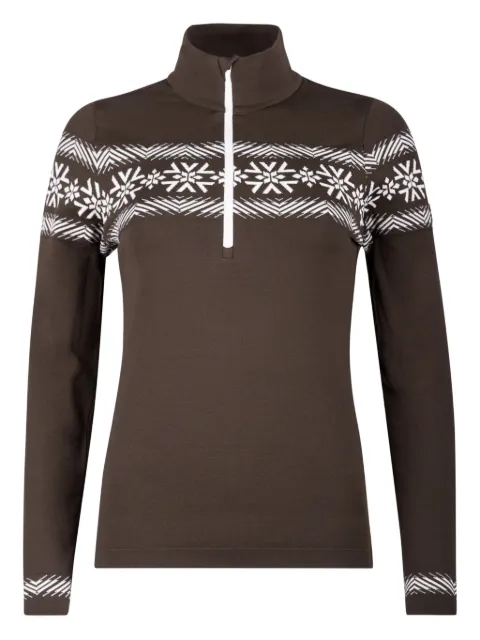 NEWLAND patterned zip-detail sweater Brown N46715