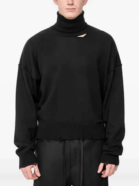 Andrea Ya'aqov roll-neck distressed sweater Black 25MMAG07