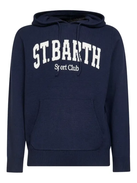 MC2 Saint Barth logo-jacquard hoodie Blue WOO000102369I