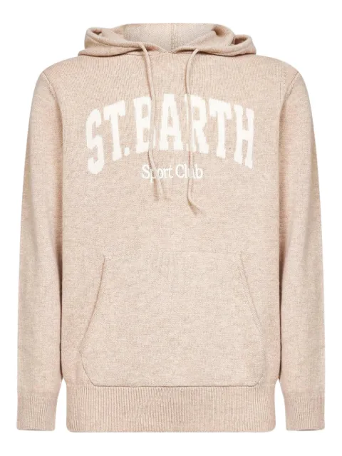 MC2 Saint Barth logo-jacquard hoodie Neutrals WOO000101826I