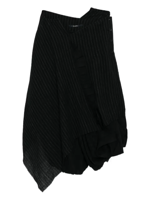 Limi Feu stripe gauze pleats skirt Black LLS05120