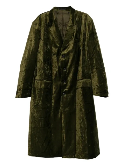 Yohji Yamamoto velvet tailored coat Green HLJ11022