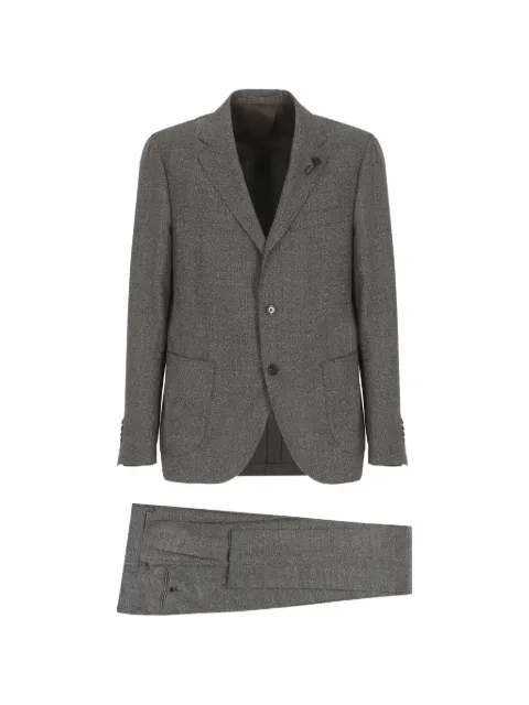 Lardini flower-button suit Grey CN804AEAAIF65424