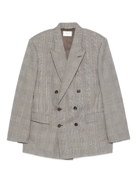 Saint Laurent double-breasted check jacket Black 816394Y2L41