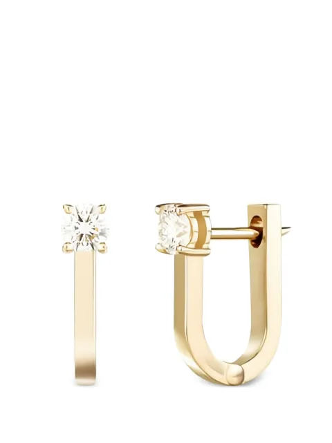 Melissa Kaye Aria U huggie diamond earrings Gold E1822AY