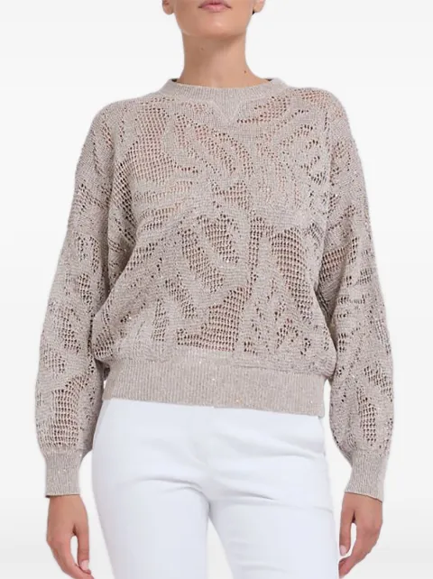 Brunello Cucinelli open-knit sweater Neutrals MDT771000C1600