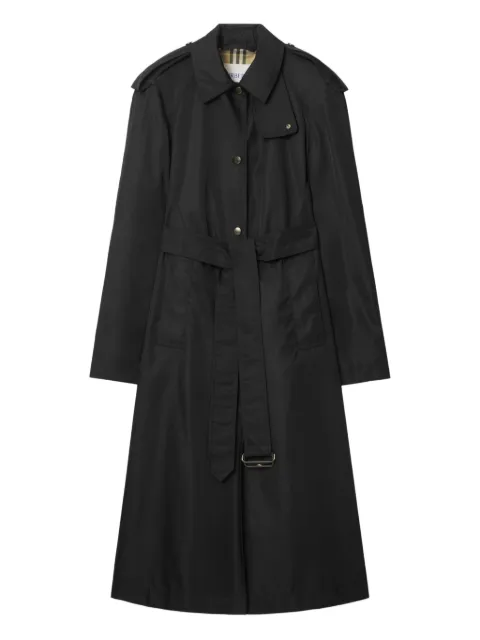 Burberry long nylon hooded car coat Black 8118730