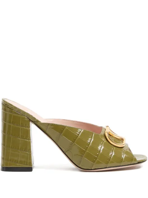 Valentino Garavani vlogo crocodile-effect block heel sandals Green WS0NW6LUR