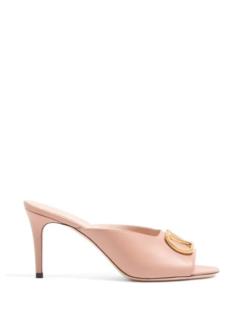 Valentino Garavani VLogo Signature Kidskin Slide Sandals 80Mm Pink WS0NQ4ZIC