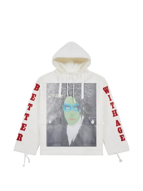 Better with Age Charlie Gunner graphic smock hoodie White BWAGSCHA