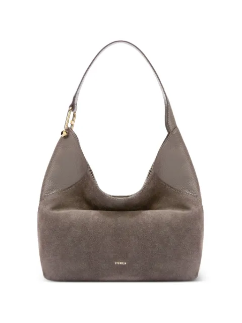 Furla Lara suede-panel shoulder bag Grey WB01900BX18951007