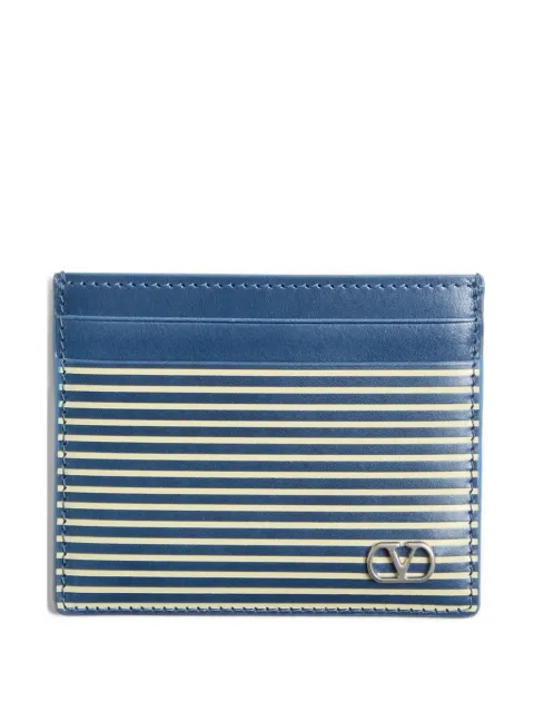 Valentino Garavani striped logo signature card holder Blue YP0AP4QWC