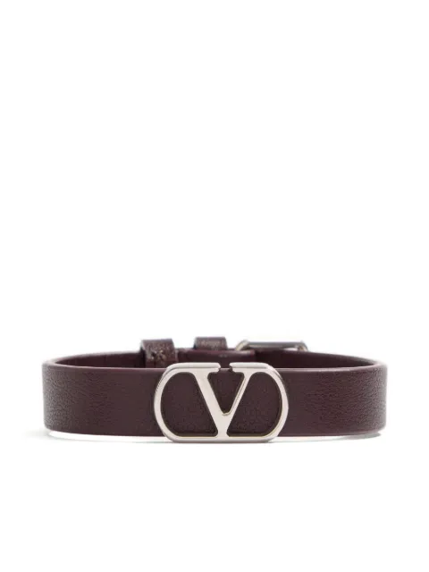 Valentino Garavani Vlogo Signature calfskin bracelet Brown YJ0X63WVF