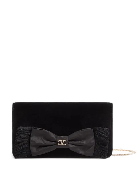 Valentino Garavani VLogo signature mini velvet shoulder bag Black WP0AY4TPV
