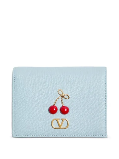 Valentino Garavani Cherryfic grained wallet Blue WP0AY0WGX