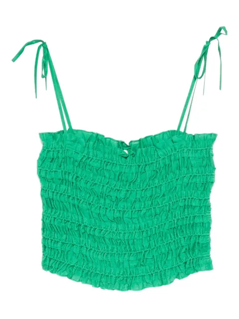 Tory Burch smocked viscose top Green 168021