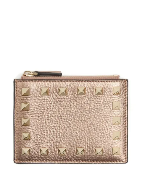 Valentino Garavani Rockstud grainy card holder Pink WP0AI8GGE