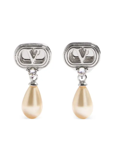 Valentino Garavani VLogo crystal earrings Silver WJ0BG8WKD