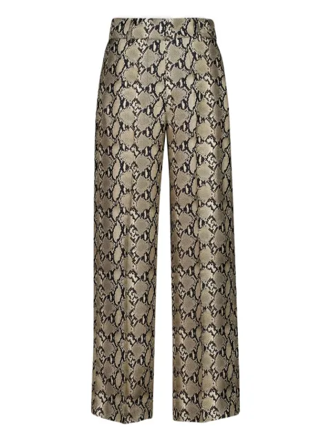 PAULA snakeskin-printed twill trousers Neutrals SONIA18
