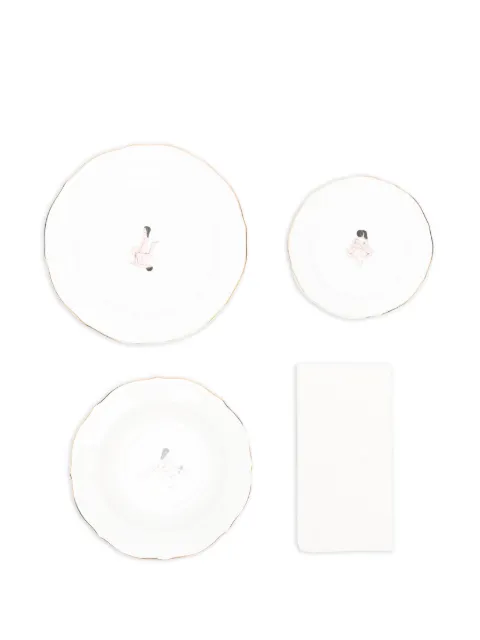 Seletti x Bruno Laurenzano Seikantai5271 - Gathered plate (set of four) White 9848