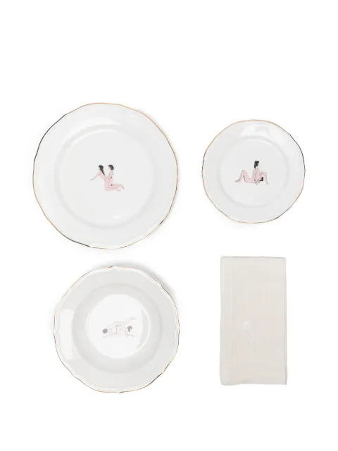 Seletti Offered plate set (set of four) White 9844