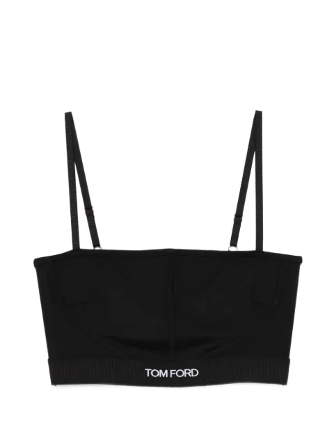TOM FORD logo-band square-neck bra Black TSJ472JEX011