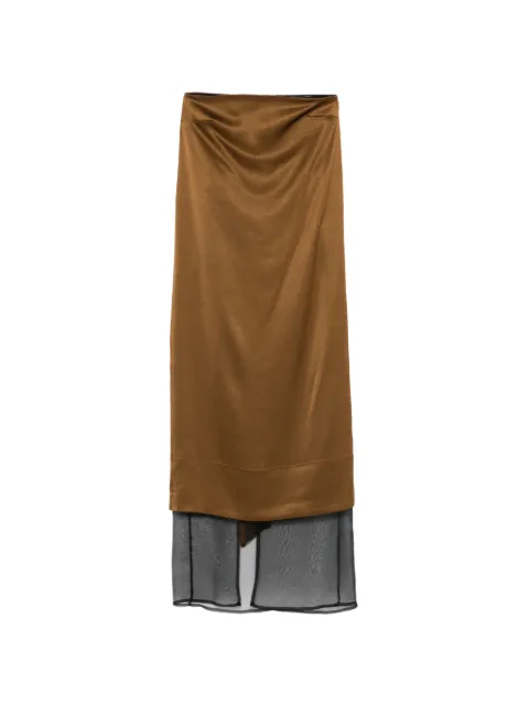 Esse Studios Cartia column midi dress Brown ESSE014DRESS21