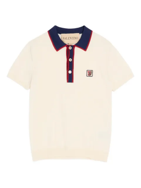 Valentino Garavani logo-patch polo shirt Neutrals VKP04CBBY