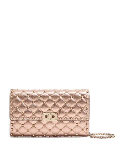 Valentino Garavani Rockstud Spike quilted clutch bag Pink WB0137IEW