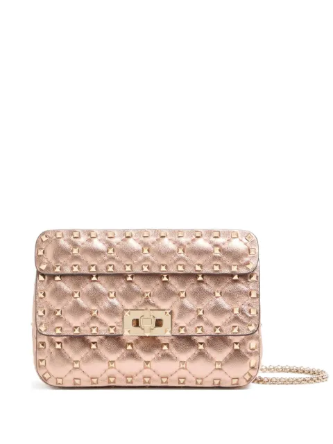 Valentino Garavani Rockstud spike small laminated nappa bag Pink WB0123IEW