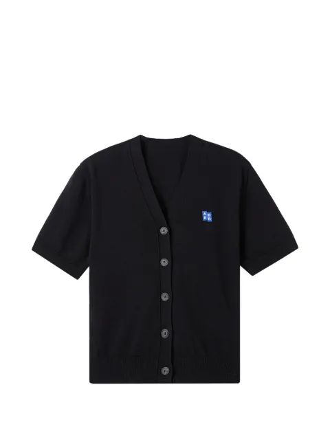 Ader Error Sig; BL Tag short-sleeve buttoned cardigan Black BO42FYKT0708BK
