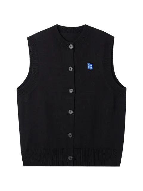 Ader Error button embroidered vest Black BO42FYKT0704BK