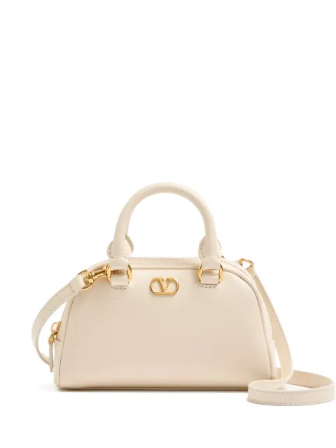 Valentino Garavani VLogo Signature grained leather tote bag Neutrals WP0AX7SNP