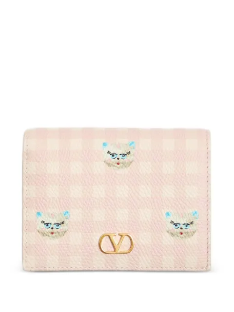 Valentino Garavani Le Chat De La Maison Grainy leather wallet Pink WP0AJ3JVH
