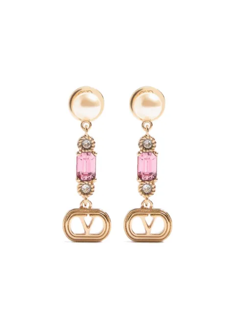 Valentino Garavani Ovalette earrings in metal, pearl and Swarovski® crystals Gold WJ0AI8QVS
