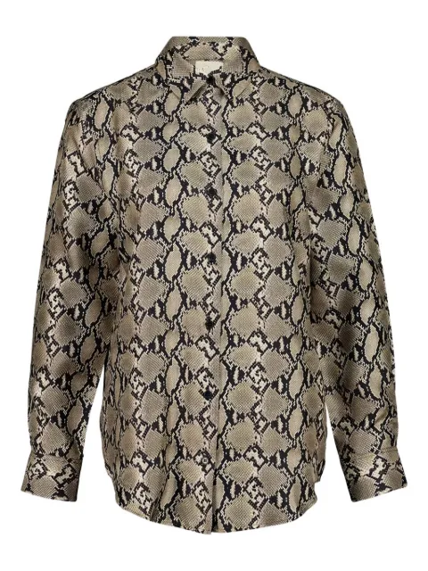 PAULA snakeskin printed twill shirt Neutrals AMETISTA44