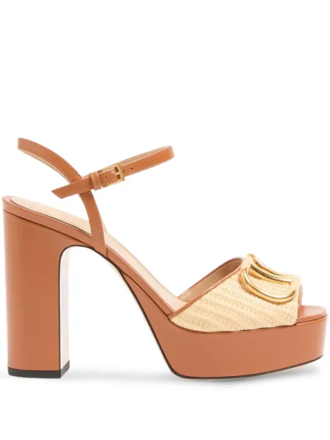 Valentino Garavani logo-plaque platform sandals Brown WS0FG2THQ