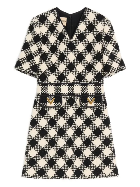 Valentino Garavani mini damier-tweed dress Black BVAJ559WK