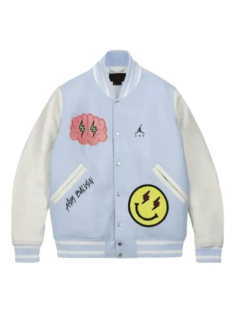 Jordan x J Balvin varsity bomber jacket Blue DX1734441
