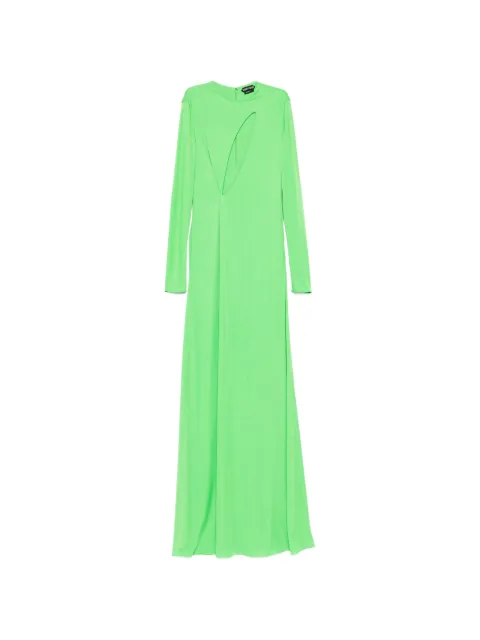TOM FORD cut-out long-sleeve maxi dress Green ABJ887JEX188